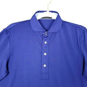 GREYSON Blue Short Sleeve Embroidered Performance Polo Shirt SIZE SMALL